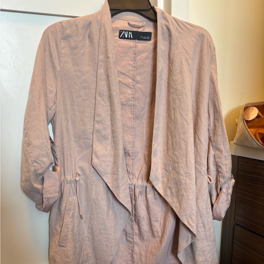 Zara Women's Light Pink Open Front Jacket